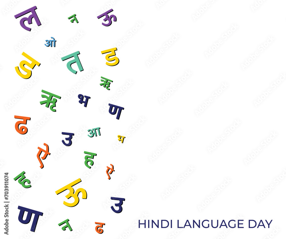 Obraz premium 10 January World Hindi Language Day celebration, Hindi Day social media post design