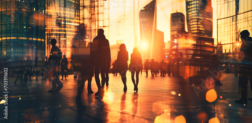 People and network digital mixed media.

