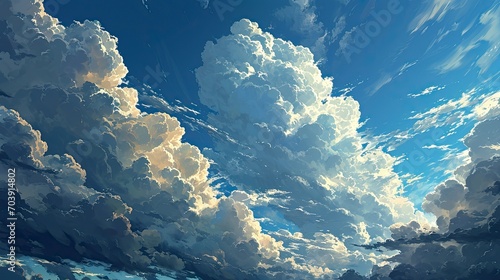 Single White Cloud Blue Sky, Background Banner HD