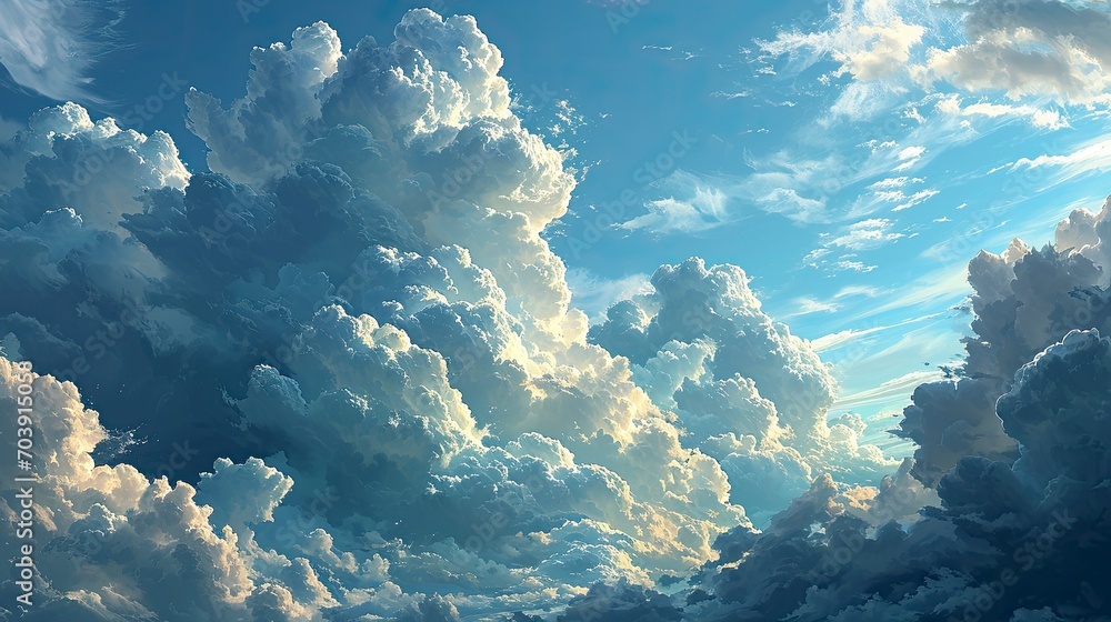 Sky Blue Azure Clouds Bright White, Background Banner HD