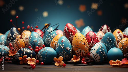 Easter eggs pattern ,illustrator design , Easter day background