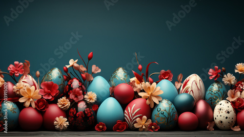 Easter eggs pattern ,illustrator design , Easter day background