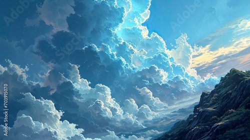 Sky Blue Azure Clouds Bright White, Background Banner HD
