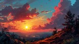 Sky Part Seamless Panorama On Sunset, Background Banner HD