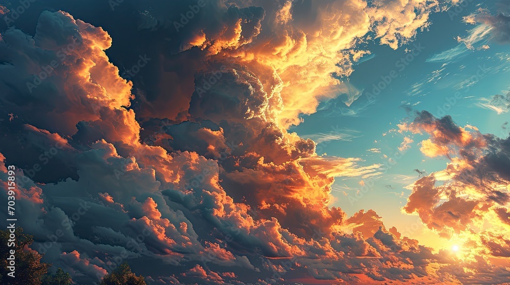Soft Cloud On Sky Sunset Time, Background Banner HD