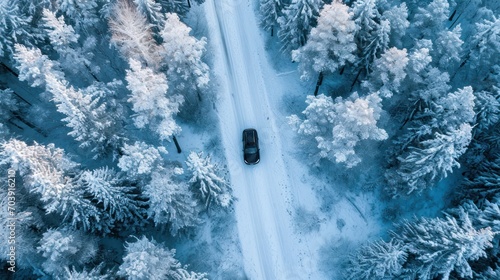 Silent Symphony, A Majestic Journey Through the Enchanted Winter Wonderland of a Snowy Forest © FryArt Studio