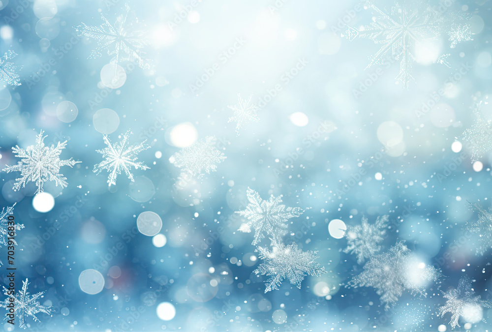 Dancing Veils, A Mesmerizing Display of Snow Flakes Amidst a Misty Blue Expanse Dancing Veils, A Mesmerizing Display of Snow Flakes Amidst a Misty Blue Expanse
