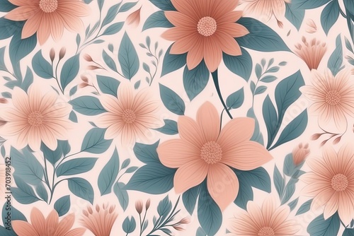 seamless Pink floral pattern Generative AI 