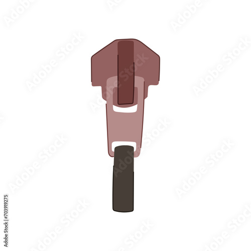 cad zipper puller cartoon. metal fashion, golden brush, drawing bungee cad zipper puller sign. isolated symbol vector illustration