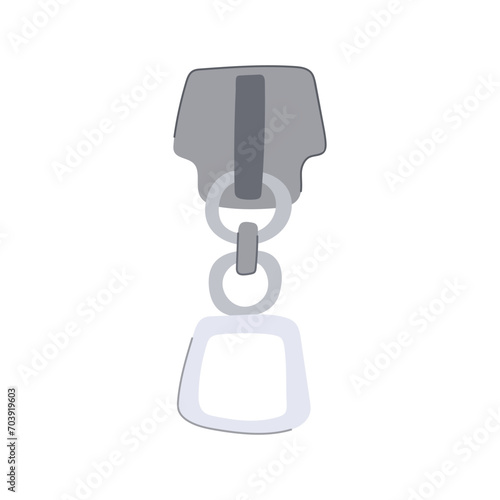 metal zipper puller cartoon. fashion golden, brush drawing, bungee accessories metal zipper puller sign. isolated symbol vector illustration
