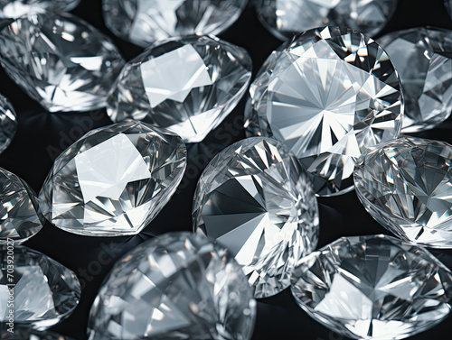 Assorted Types of Diamonds on a Black Background