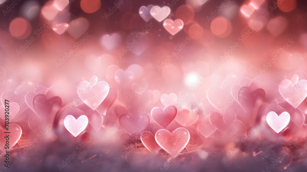 Abstract pink bokeh background. Trendy Valentine's Day decoration symbol.