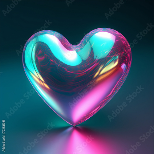 colorful holographic heart
