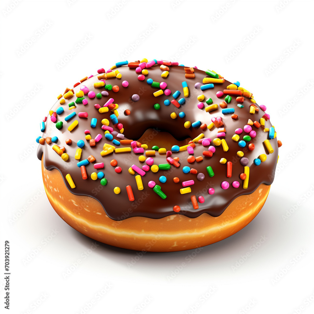 a chocolate donut with colorful candies on transparent background created with Generative Ai a chocolate donut with colorful candies on transparent background created with Generative Ai