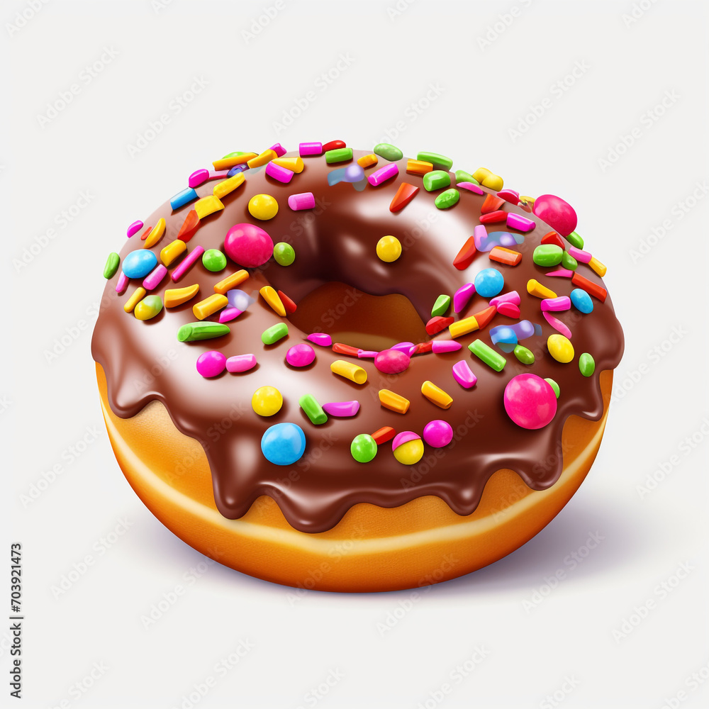 a chocolate donut with colorful candies on transparent background created with Generative Ai a chocolate donut with colorful candies on transparent background created with Generative Ai