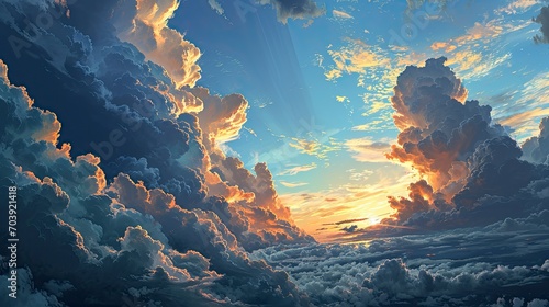 Sun Blue Sky Cloud, Background Banner HD