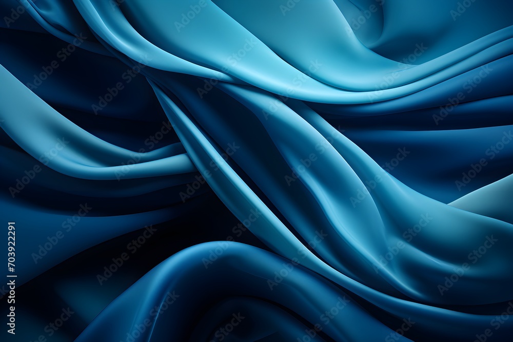 Obraz premium Green wavy background with various silky folds