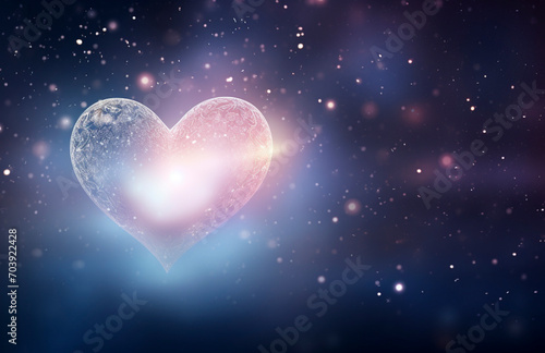 Dreamy Blue Heart Bokeh