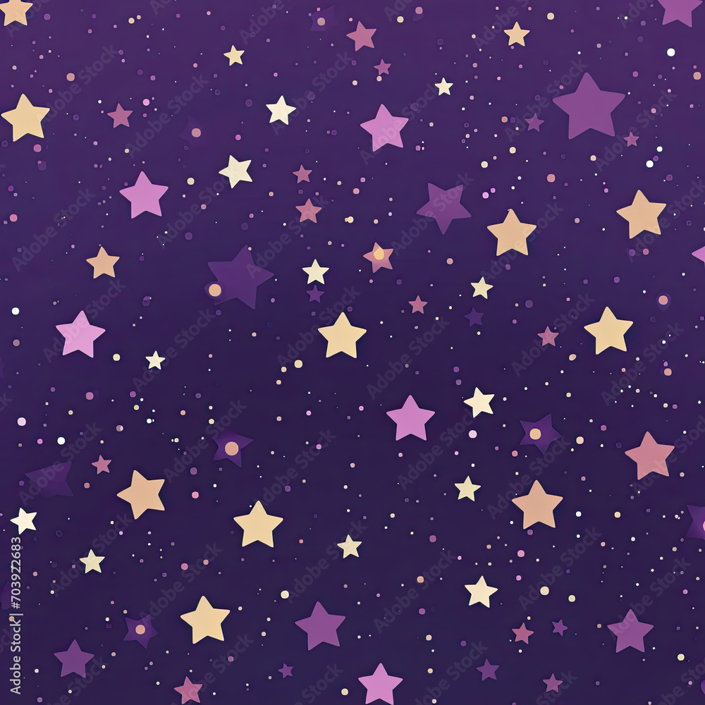 Purple Background With Gold Stars - Sparkling Night Sky for Creative Projects Purple Background With Gold Stars - Sparkling Night Sky for Creative Projects