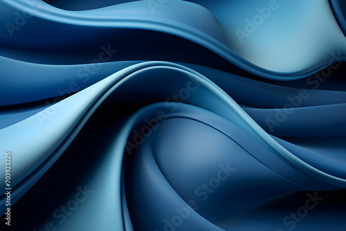 Blue wavy background with various silky folds