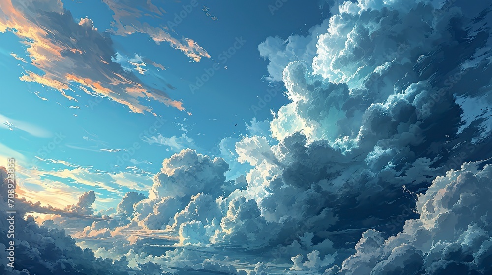 White Clouds Blue Sky Cold Heaven, Background Banner HD