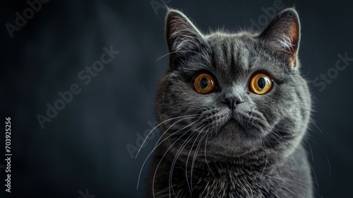 Mystical Gaze, Enigmatic Majesty of a Charcoal Feline Piercing Through the Lens