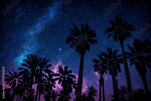 palm trees at night © Sana