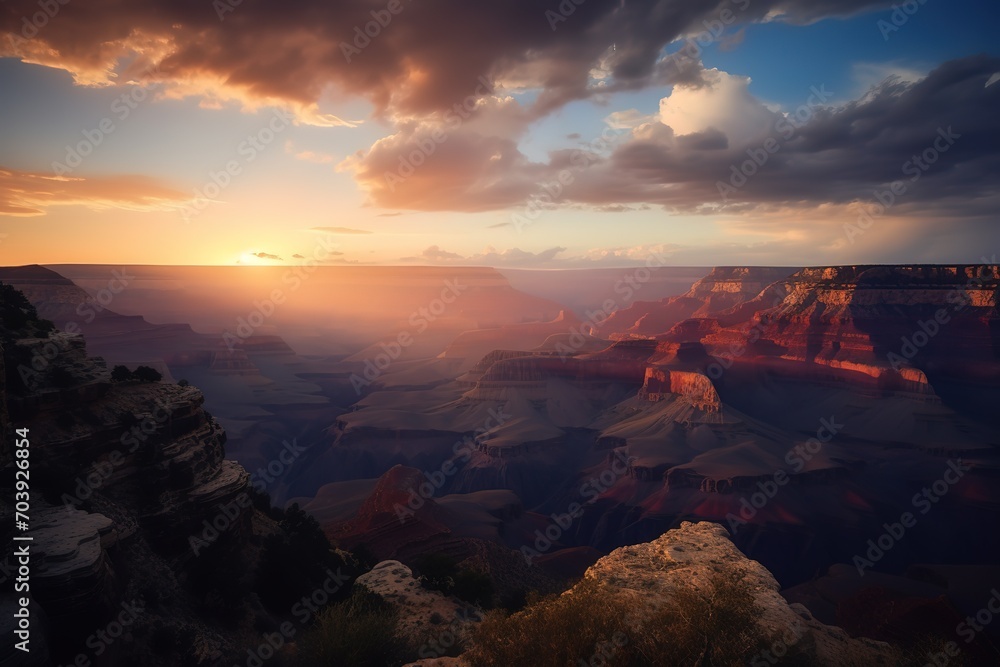 sunset over the grand canyon