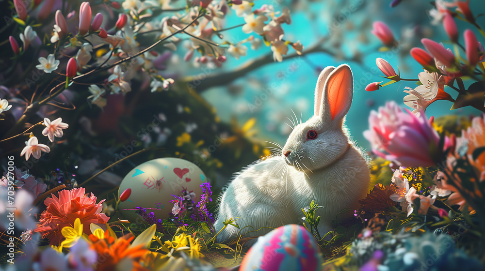 Happy Easter Bunny  - obrazy, fototapety, plakaty 
