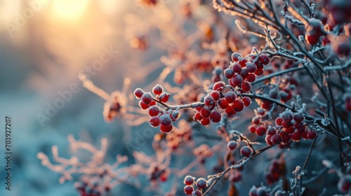 Ruby Jewels of Nature, A Mesmerizing Close-up of a Berry-laden Bush, Capturing the Essence of Abundance and Intricacy