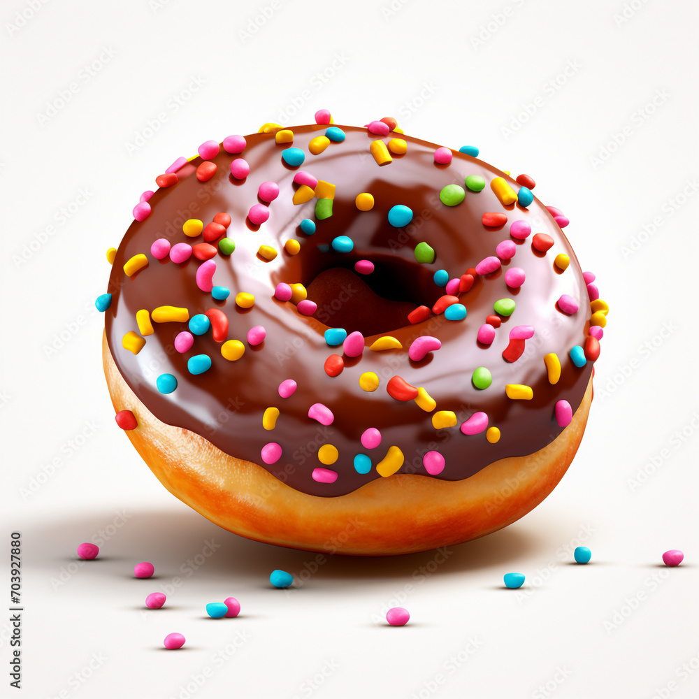a chocolate donut with colorful candies on transparent background created with Generative Ai a chocolate donut with colorful candies on transparent background created with Generative Ai