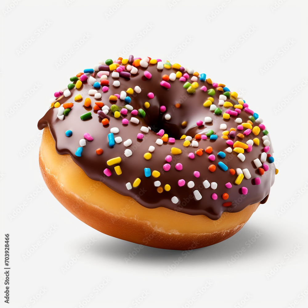a chocolate donut with colorful candies on transparent background created with Generative Ai a chocolate donut with colorful candies on transparent background created with Generative Ai
