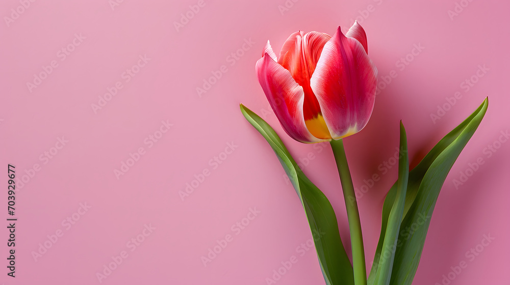 Pink Tulip on pink background. copy space. Pink Tulip on pink background. copy space.