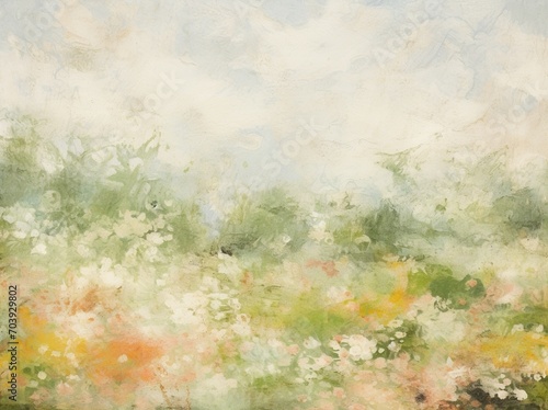 Field of flowers in an impressionist style painting