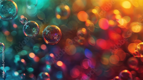 A Whimsical Symphony, A Mesmerizing Dance of Effervescent Bubbles Floating Gracefully in the Air