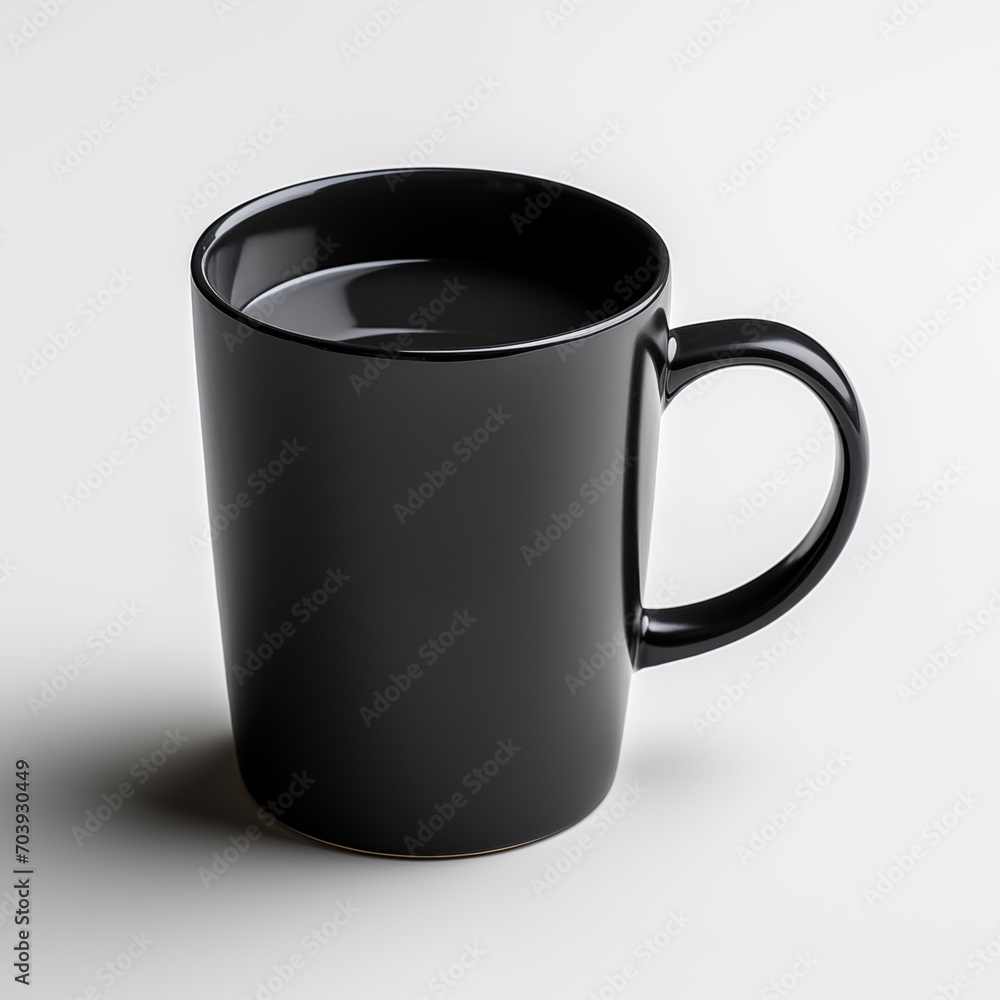 Black hot coffee cup mock up