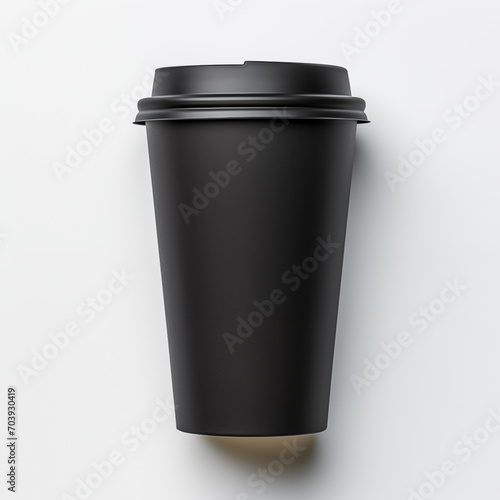 Black paper hot coffee cup mock up