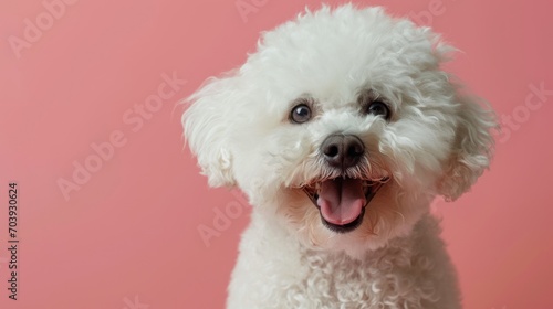 Melodic Exuberance, A Joyful Serenade Emanates From a Small White Dog With Its Mouth Open