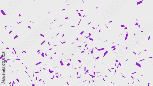 Pack Purple confetti shiny explosion falling from above high quality 60fps on white background