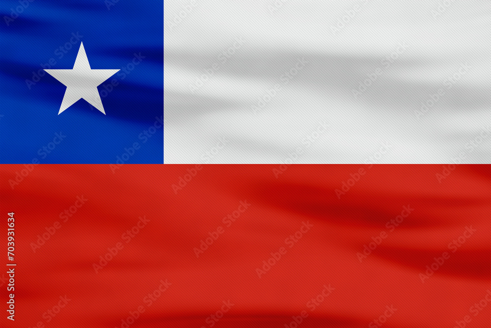 Chile Flag - White, Blue, Red Field with Star