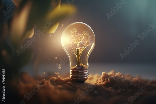 light bulb on dark background