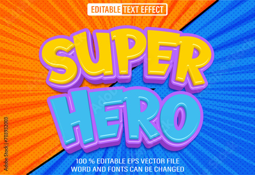 Editable 3d text style effect - Super Hero Comic text effect Template