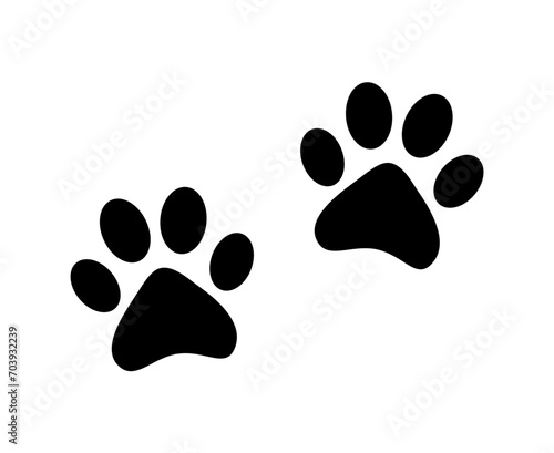 Paw prints icon. Foot trail print
