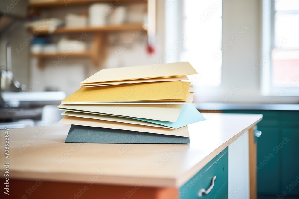 a pile of sandpaper sheets on a shelf a pile of sandpaper sheets on a shelf