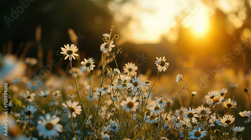 牧歌的なデイジーの花GenerativeAI © enopi