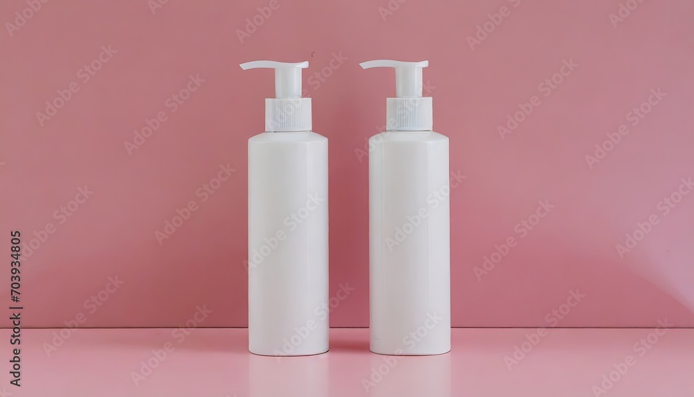 White lotion bottle mockup on pink background for cosmetic graphic resources White lotion bottle mockup on pink background for cosmetic graphic resources