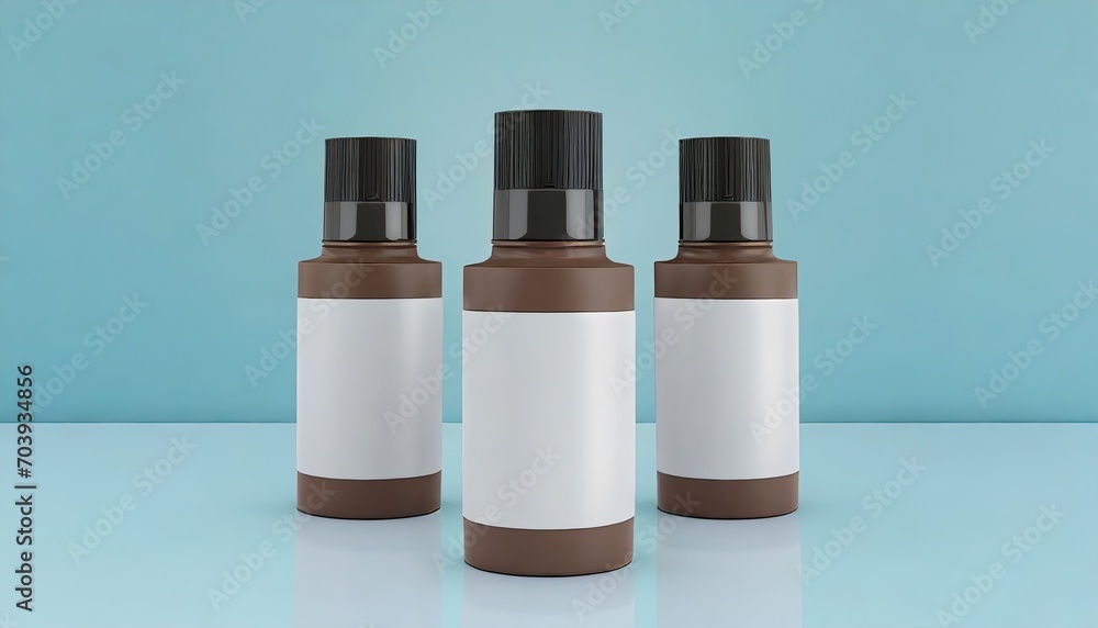 Cosmetics bottle mockup with blue background Cosmetics bottle mockup with blue background