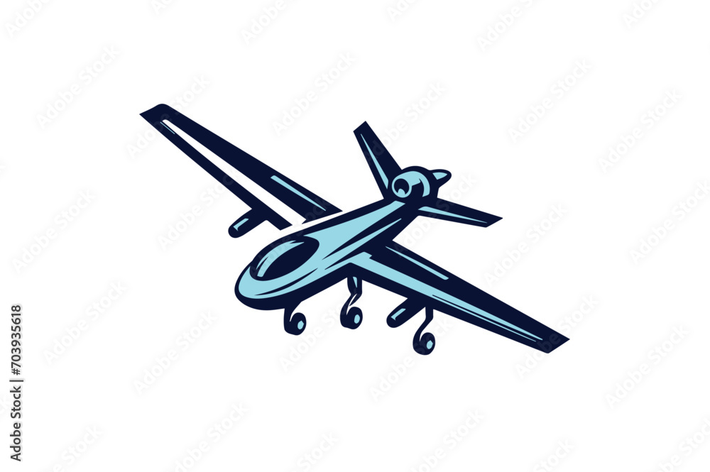 Drone Flying in a Clear Sky Vector Illustration Icon