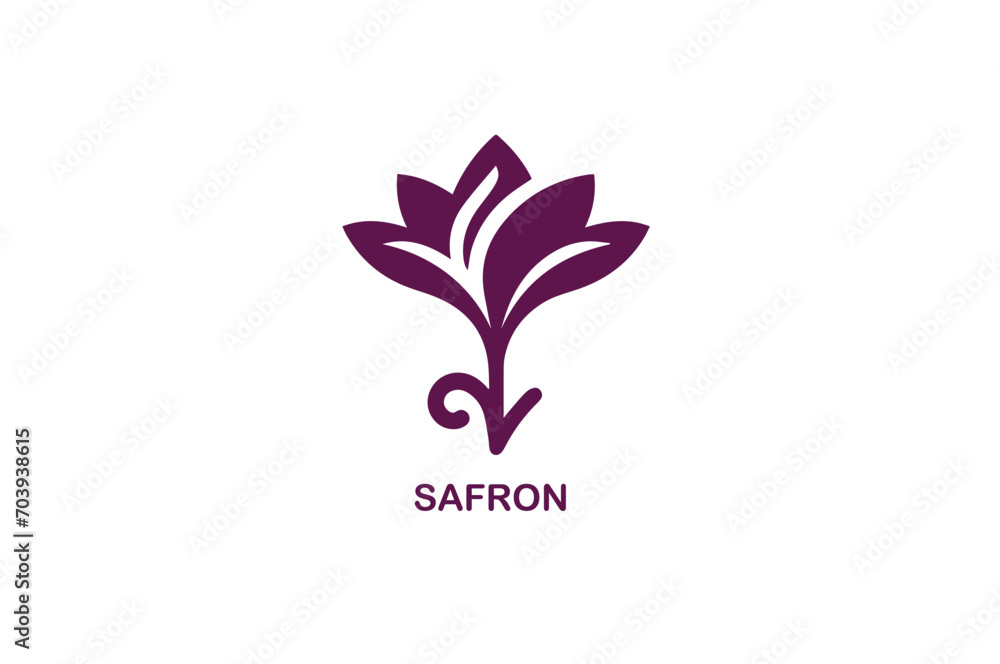 Saffron Spice Elegance Vector Icon
