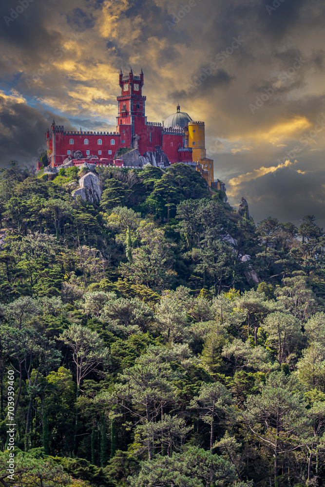 Fairytale castle. Pena National Palace (Palacio Nacional da Pena) outdoor Fairytale castle. Pena National Palace (Palacio Nacional da Pena) outdoor